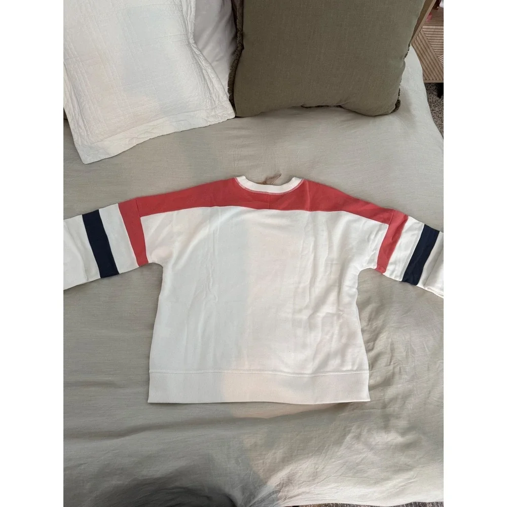 NWT Faherty High Standard Fleece Varsity Crew Rosewood Field Colorblock  L Retro - Picture 6 of 7